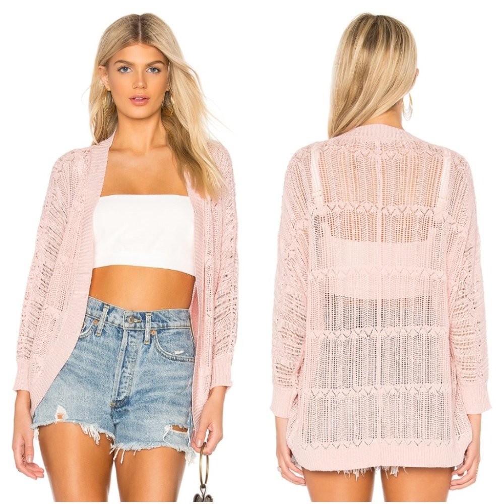 BB DAKOTA Pink Blossom Valerie Open Front Cardigan